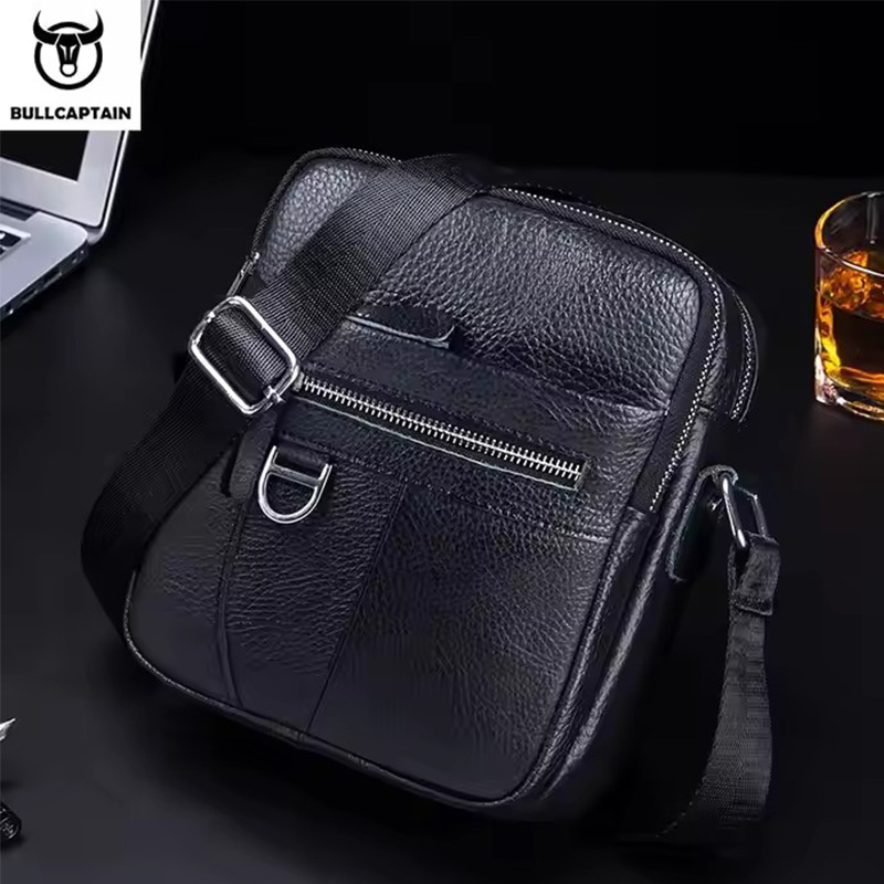 Leather Work Handbag - BULLCAPTAIN Mens Leather Messenger Bag Retro