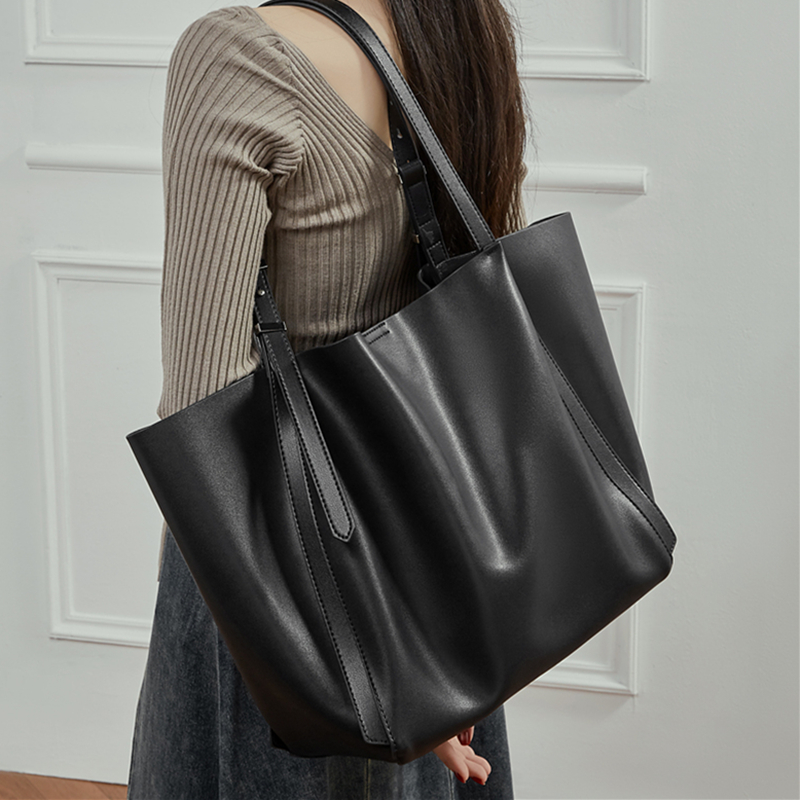 Leather Work Handbag - HIFASHION Large Soft Genuine Leather Work