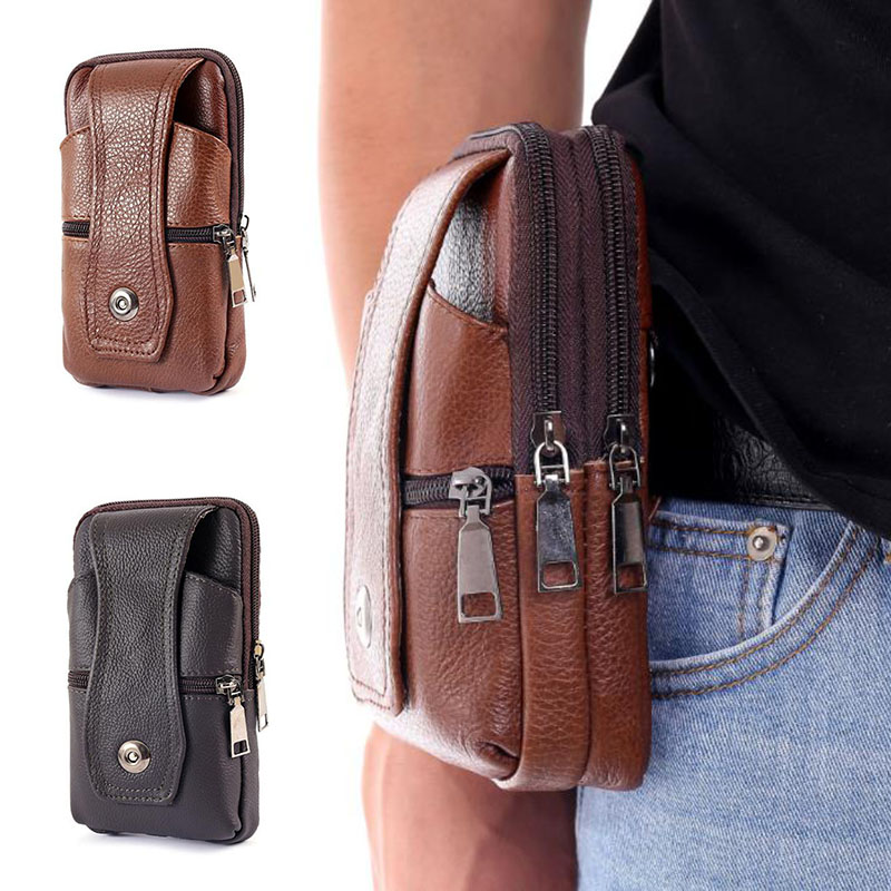 1Pcs Men Cell Phone Belt Pack  - Leatherwork Fasteners 评论和价格