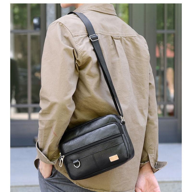 Leather Men's Sling Bag Messen - Leather Work Bag Mens 评论和价格