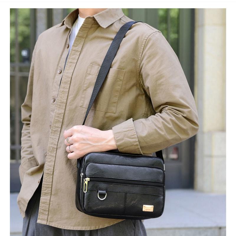 Leather Men's Sling Bag Messen - Leather Work Bag Mens 评论和价格