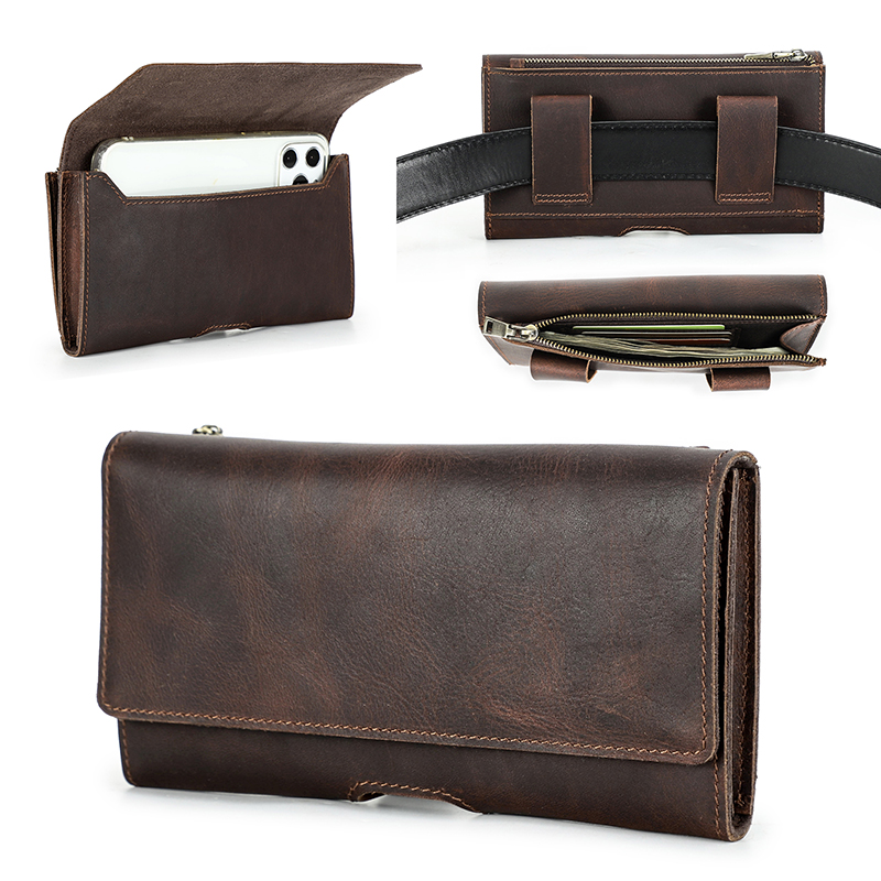 Cowhide Leather Waist Bag Phon - Leatherwork Fasteners 评论和价格