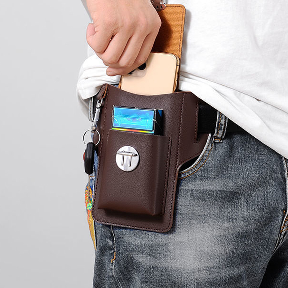 New Men Waist Bag Mobile Phone - Leatherwork Fasteners 评论和价格