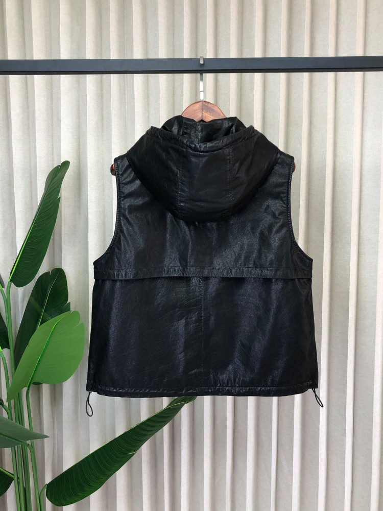 Work Ladies Casual Genuine Lea - Leather Work Jacket With Hood 评论和价格