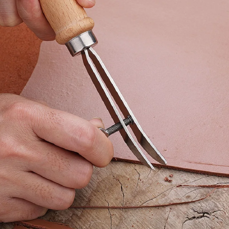 DIY Adjustable Leather Edge Cr - Groover Stitching Tool 评论和价格