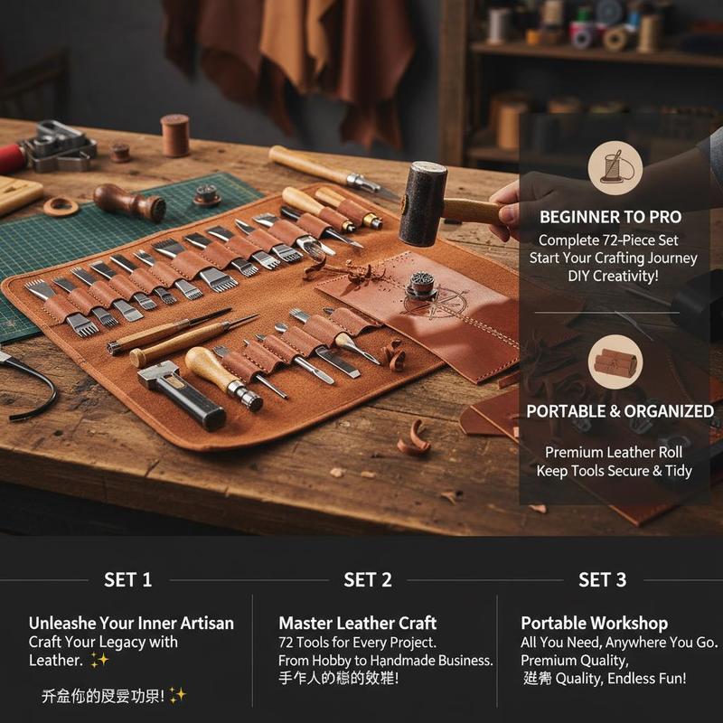 72 PCS Leather Crafting Suppli - Leather Workshop 评论和价格