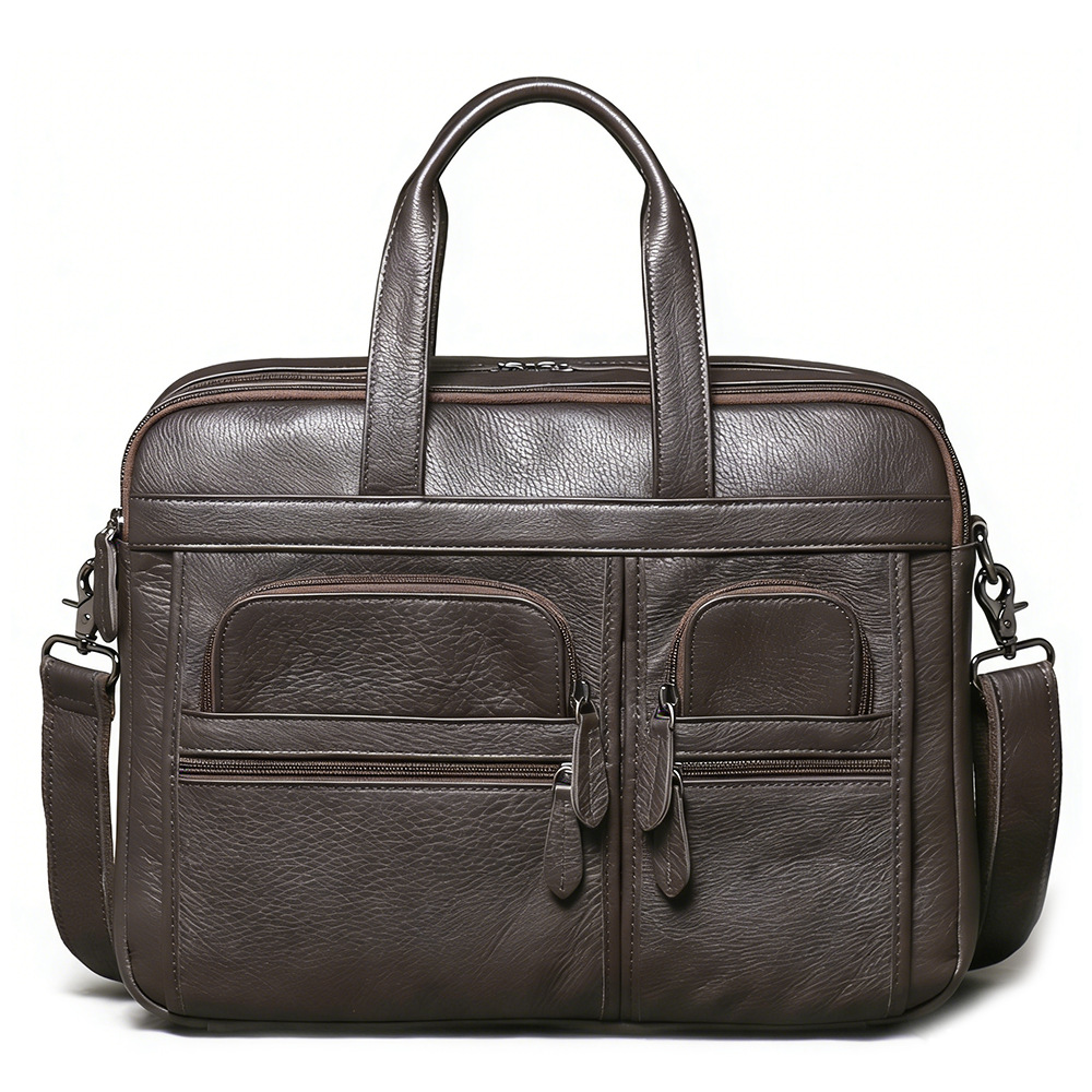 Men's Genuine Leather Briefcas - Leather Work Bag Mens 评论和价格