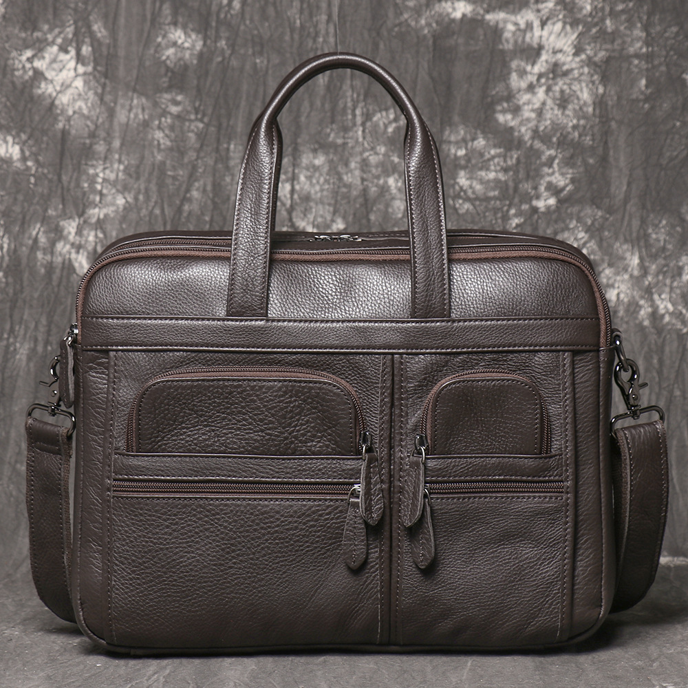 Men's Genuine Leather Briefcas - Leather Work Bag Mens 评论和价格