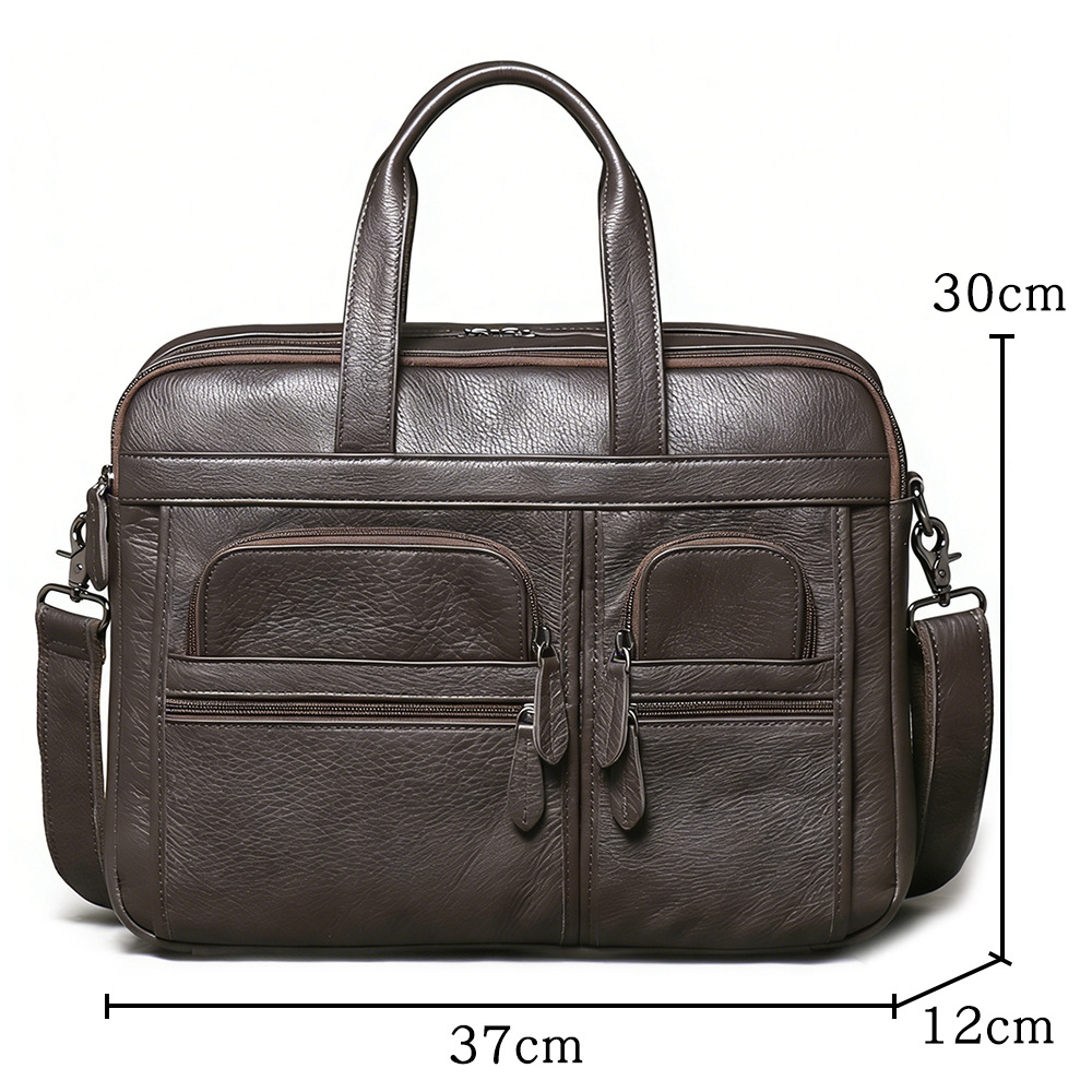 Men's Genuine Leather Briefcas - Leather Work Bag Mens 评论和价格
