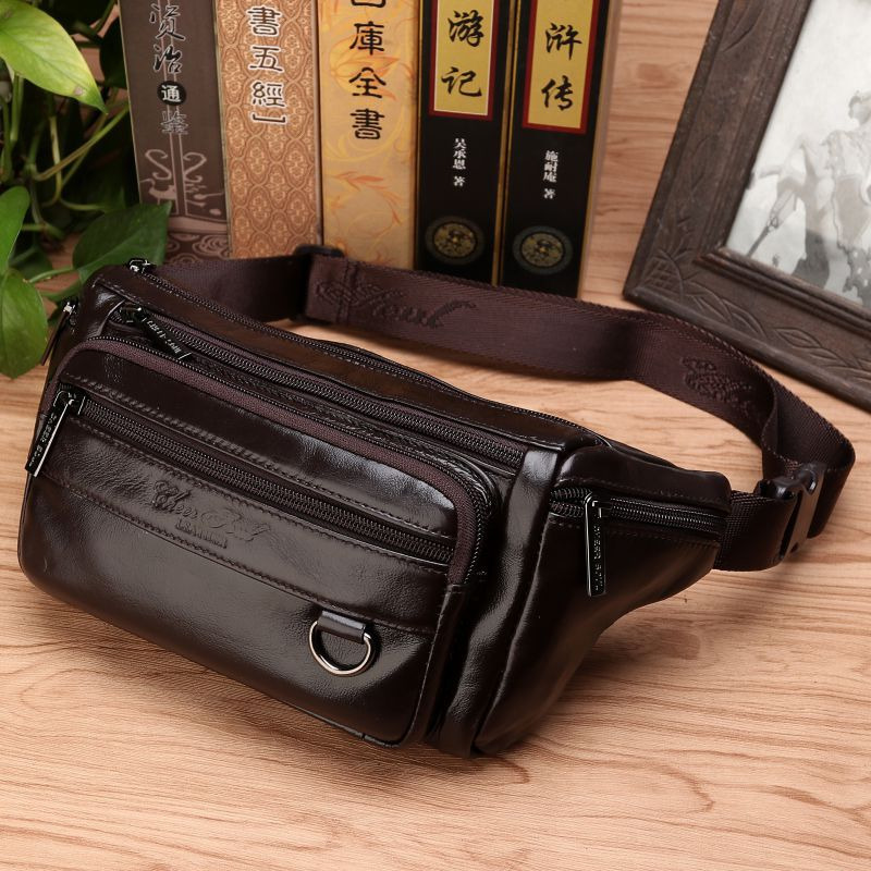 Men Waist Fanny Bags Sling Che - Leatherwork Fasteners 评论和价格