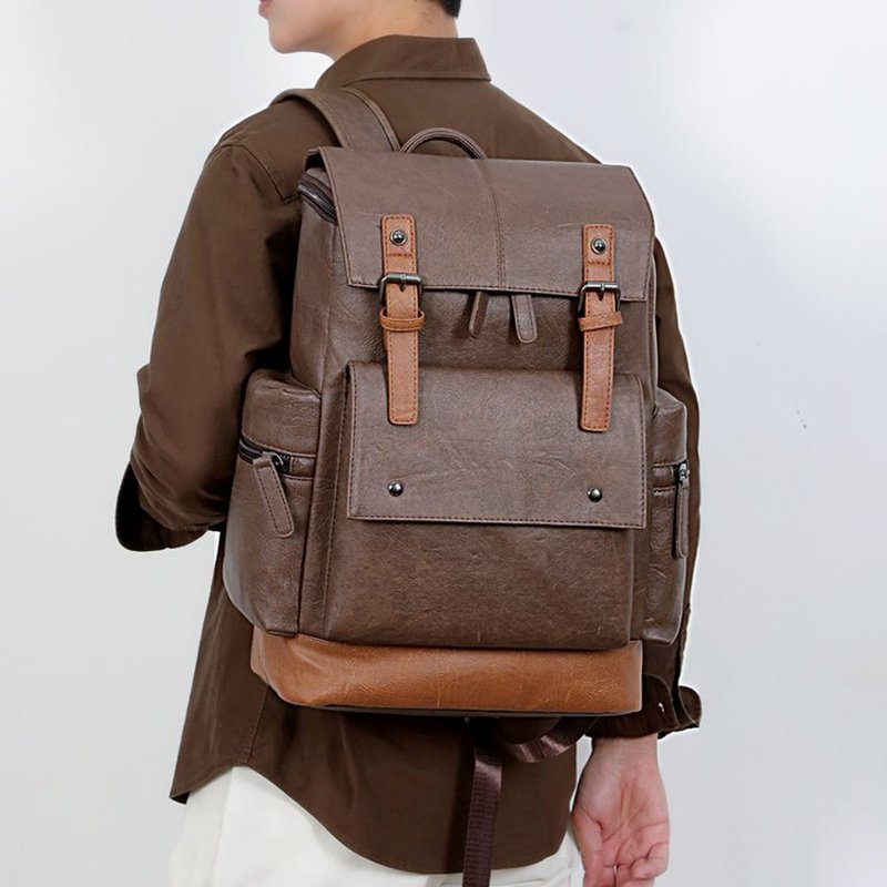 New Vintage Men's Leather Back - Leather Work Bag Mens 评论和价格