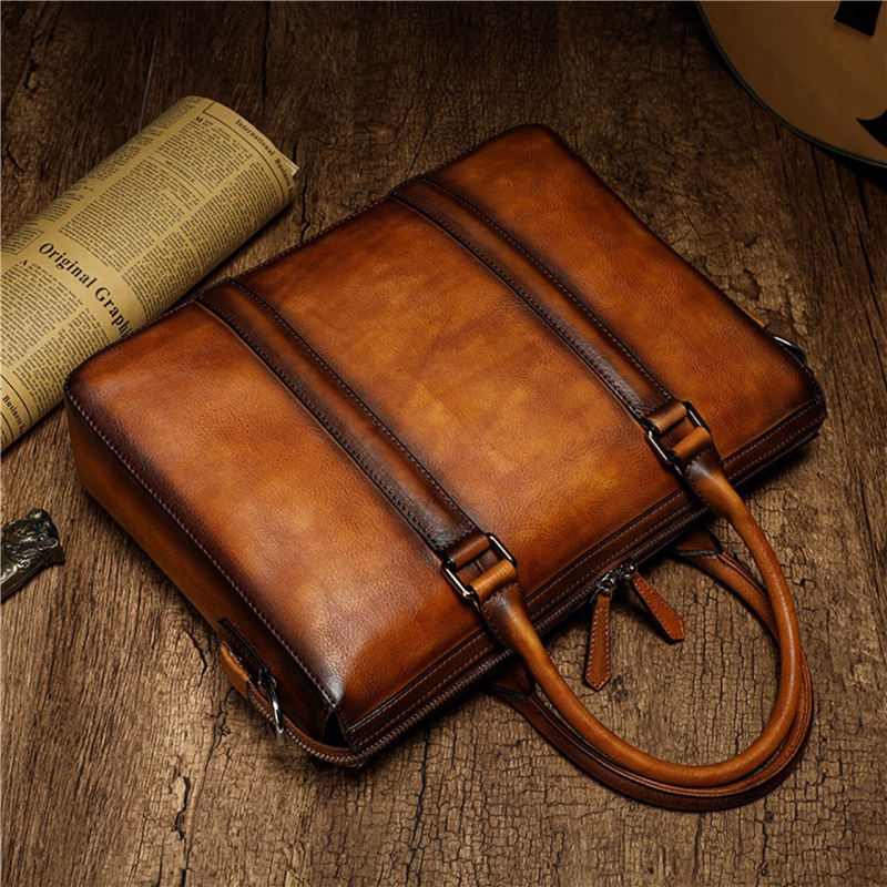 YETTIES Business Top Grain Lea - Leather Work Bag Mens 评论和价格