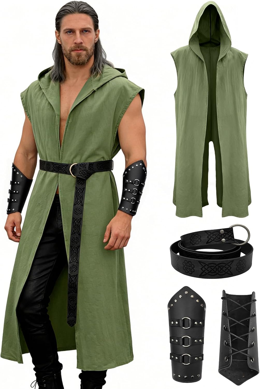 Men’s Renaissance Costume Set  - Leatherwork Fasteners 评论和价格