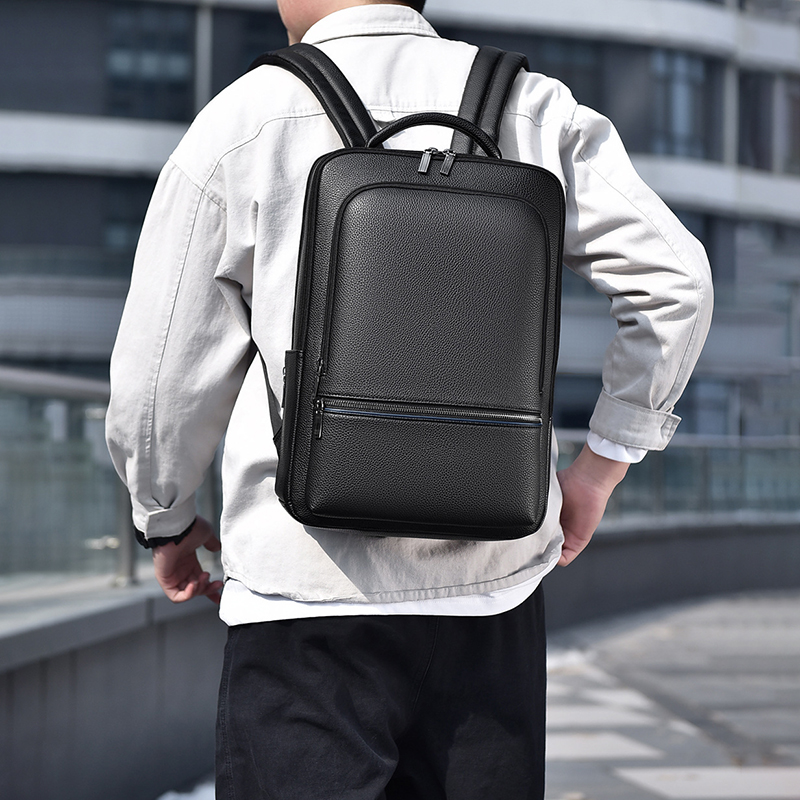PU Leather Men's Backpack USB  - Leather Work Bag Mens 评论和价格