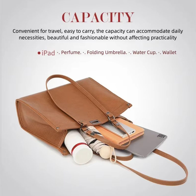Women Large Capacity Tote Bag  - Leather Work Handbag 评论和价格