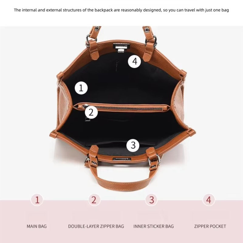 Women Large Capacity Tote Bag  - Leather Work Handbag 评论和价格