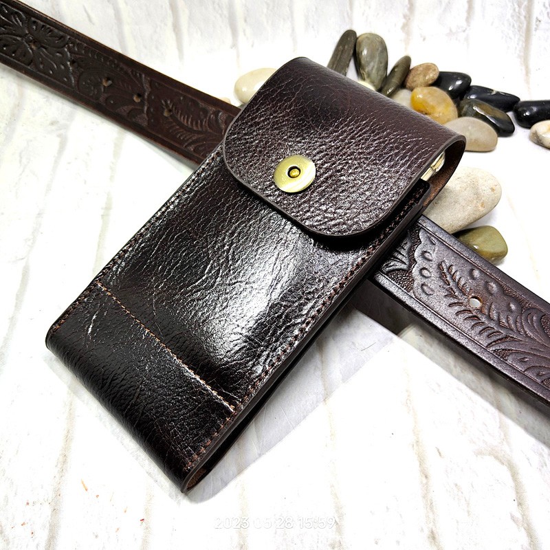 Mobile Phone Waist Bag Holster - Leatherwork Fasteners 评论和价格
