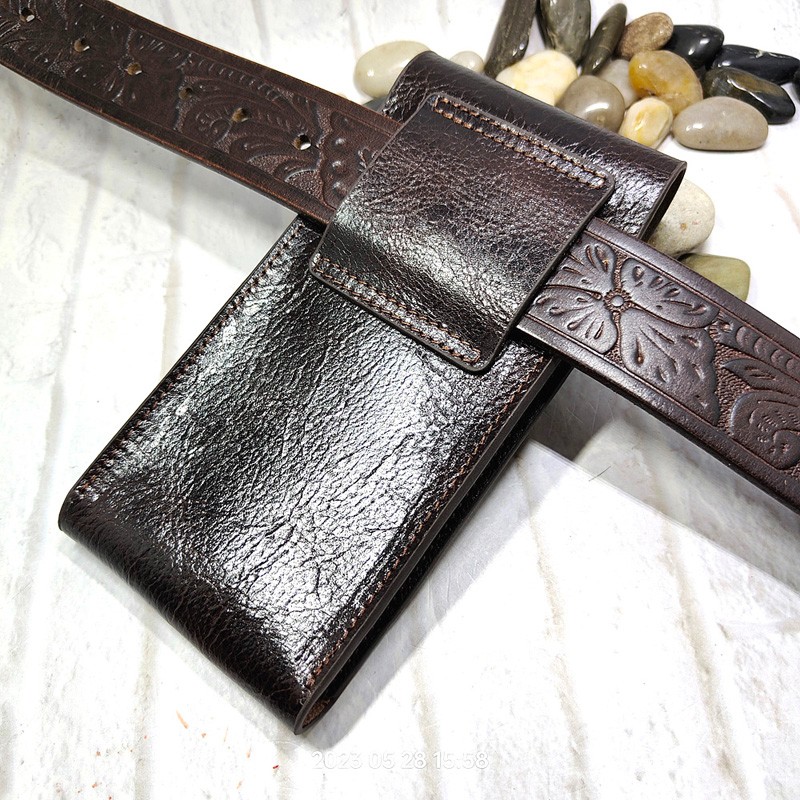 Mobile Phone Waist Bag Holster - Leatherwork Fasteners 评论和价格