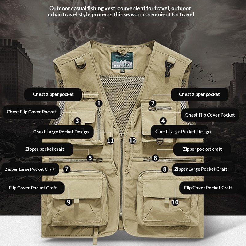 Multi-pocket Work Vest Workwea - Leather Work Vest For Men 评论和价格
