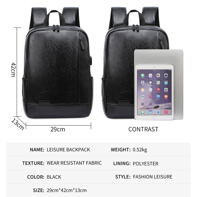Men Fashionable Backpack PU Le - Leather Work Bag Mens 评论和价格