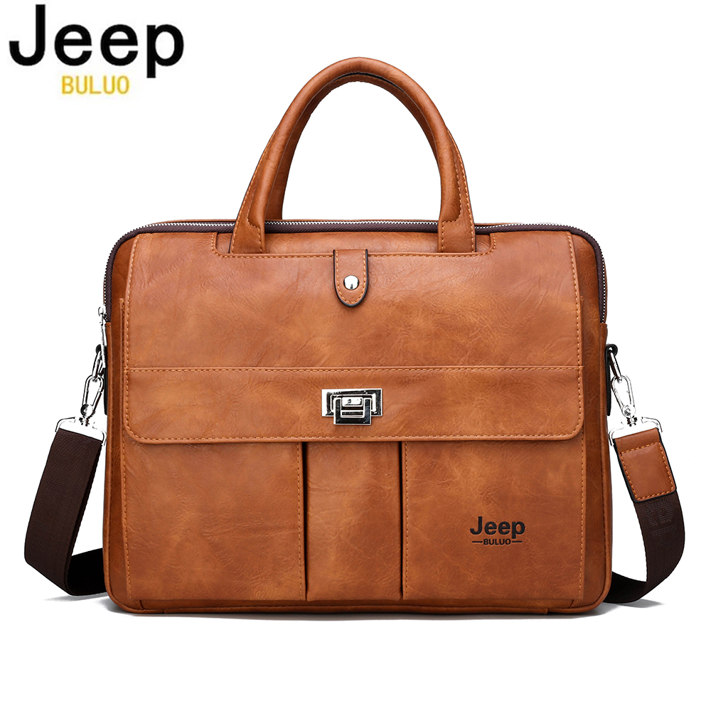 Jeep Buluo Men's Leather Brief - Leather Work Bag Mens 评论和价格