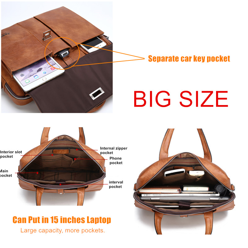 Jeep Buluo Men's Leather Brief - Leather Work Bag Mens 评论和价格