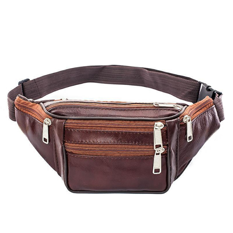 PU Leather Waist Bag Men Waist - Leatherwork Fasteners 评论和价格
