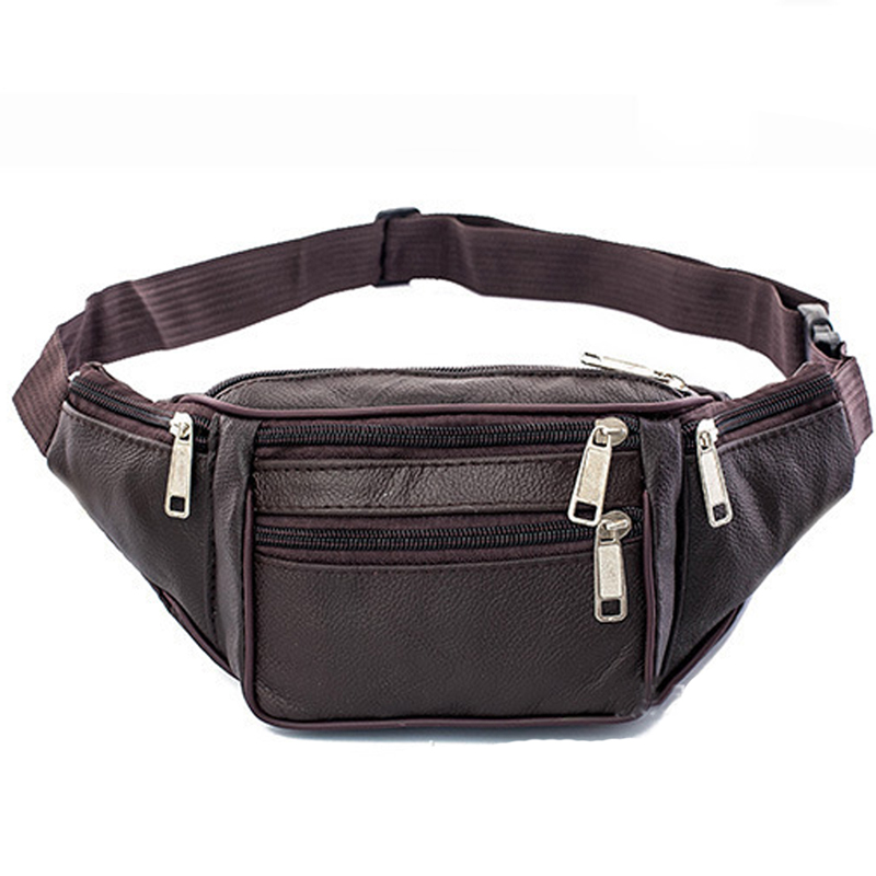 PU Leather Waist Bag Men Waist - Leatherwork Fasteners 评论和价格