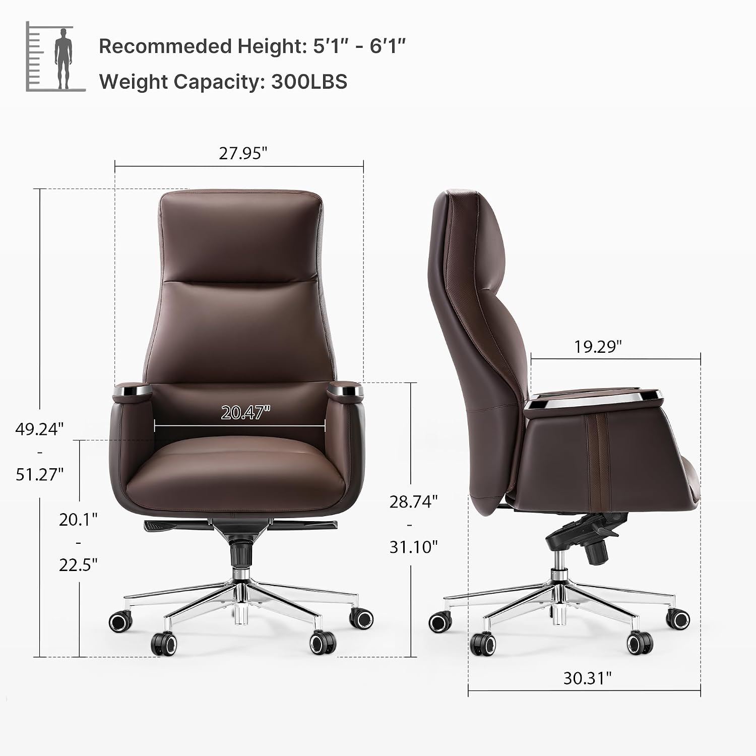 High Back Executive Office Cha - Upholstery Leather Work 评论和价格