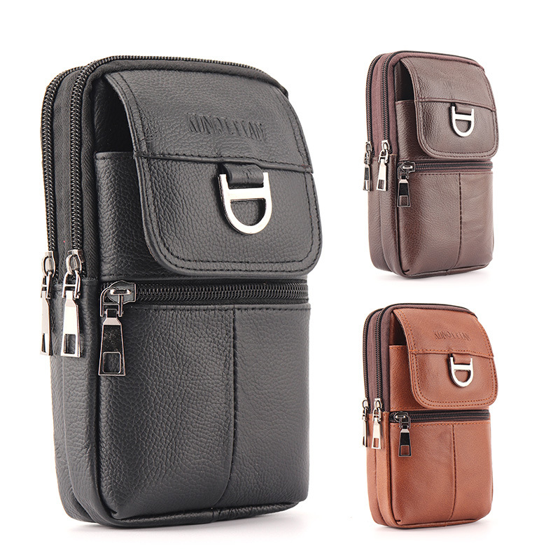 Men's Leather Waist Bag - Larg - Leatherwork Fasteners 评论和价格