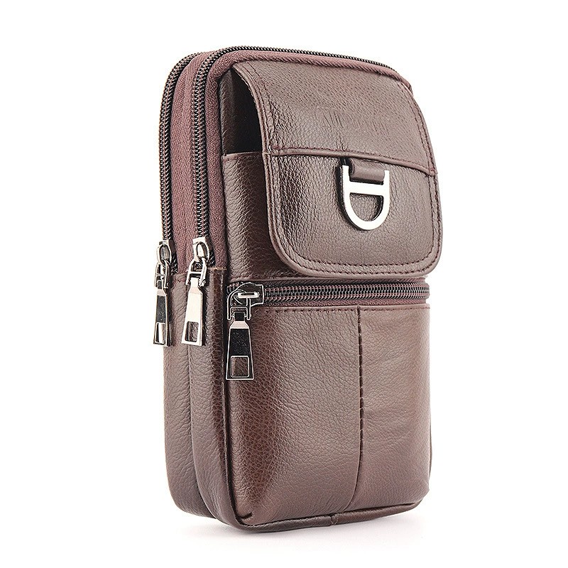 Men's Leather Waist Bag - Larg - Leatherwork Fasteners 评论和价格