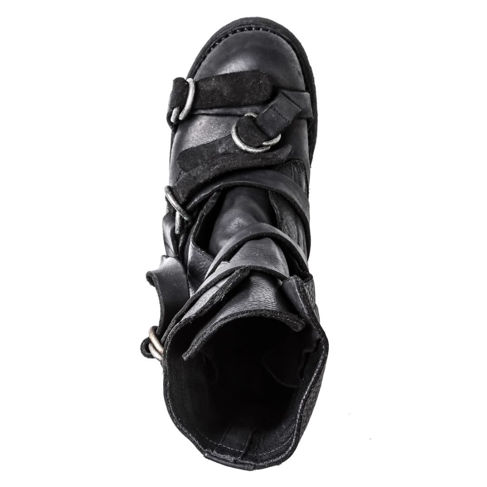 Men's Leather Motorcycle Boots - Leatherwork Fasteners 评论和价格