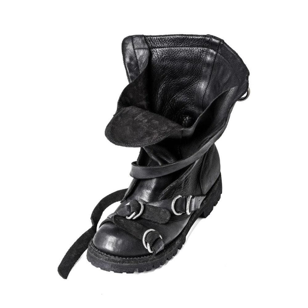 Men's Leather Motorcycle Boots - Leatherwork Fasteners 评论和价格