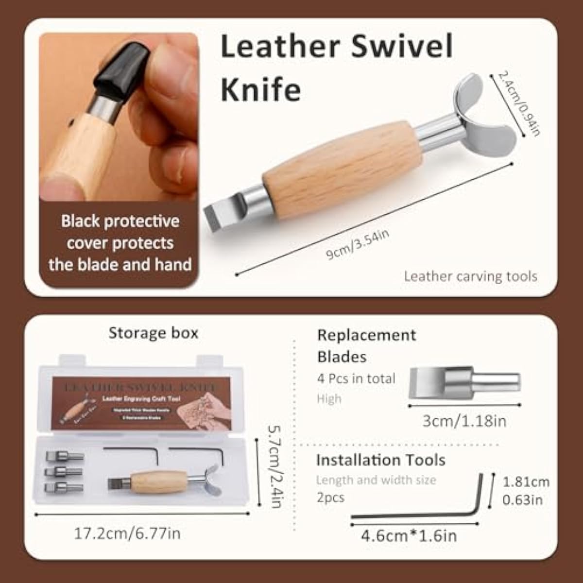 Leather Swivel Knife, Leather  - Leatherwork Knife 评论和价格