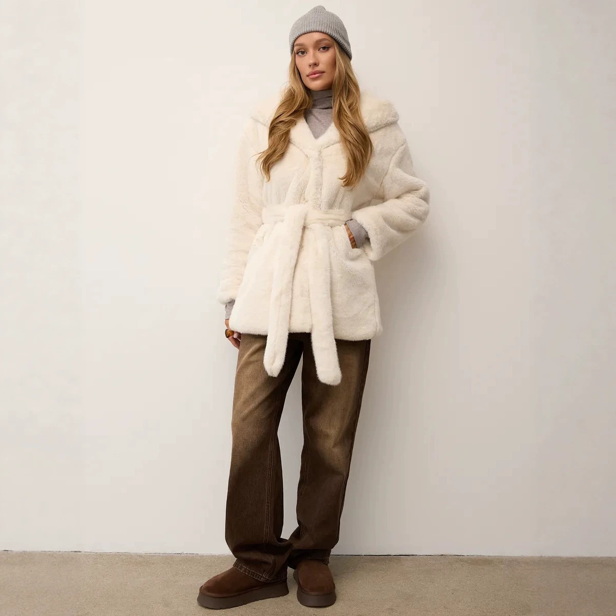 Hooded Faux Fur Women Coats Ja - Leather Work Jacket With Hood 评论和价格