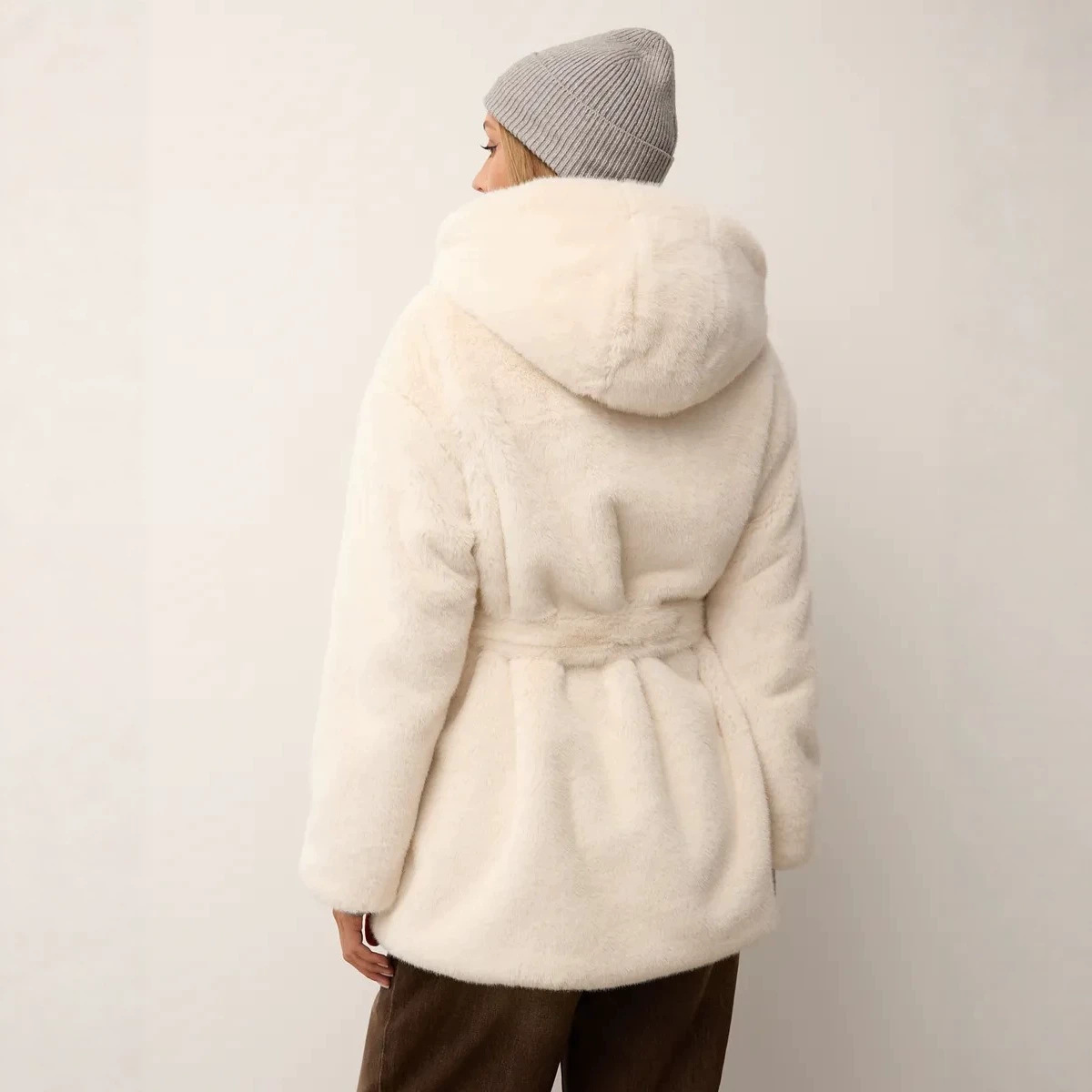 Hooded Faux Fur Women Coats Ja - Leather Work Jacket With Hood 评论和价格