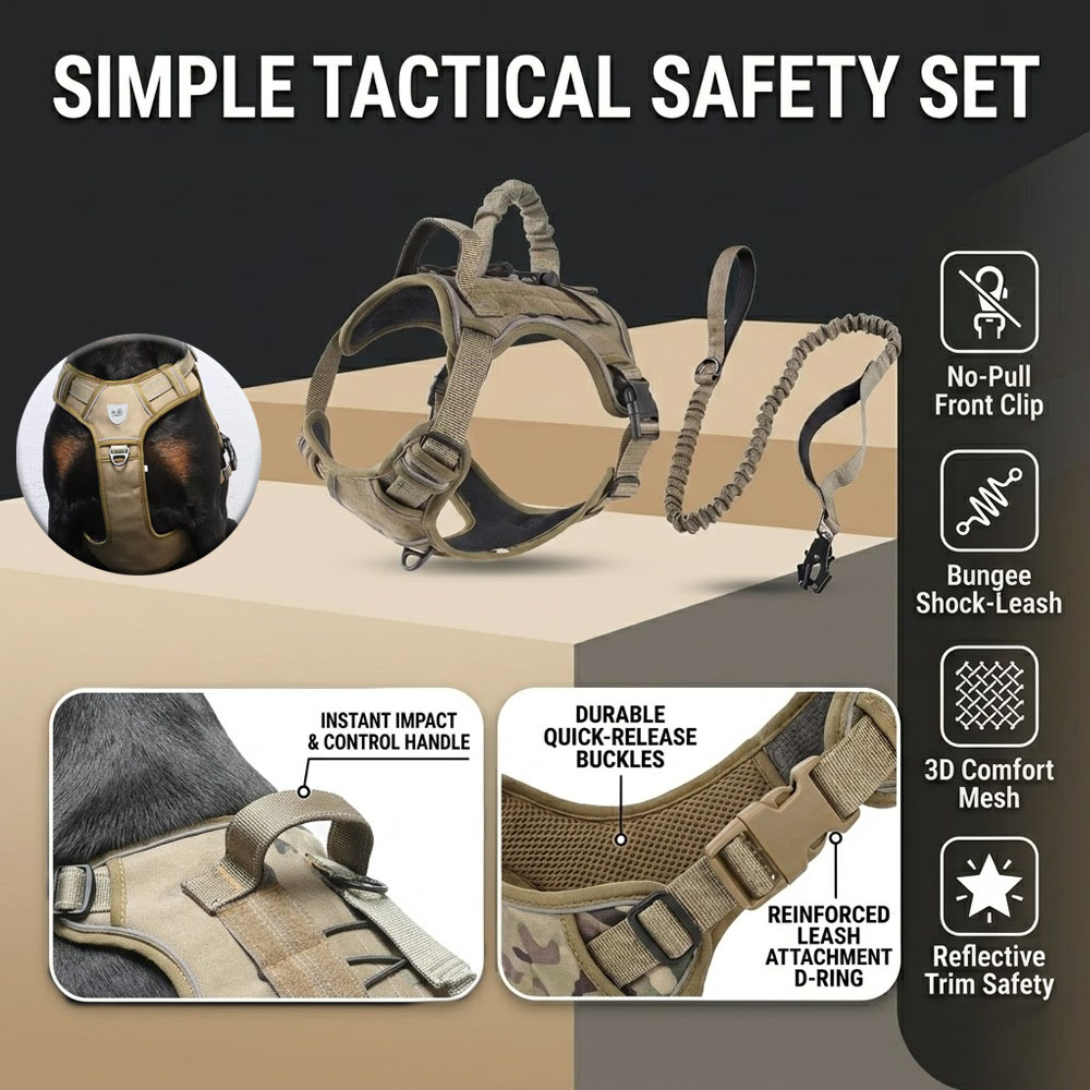 Tactical Dog Harness No Pull A - Leather Work Vest For Men 评论和价格